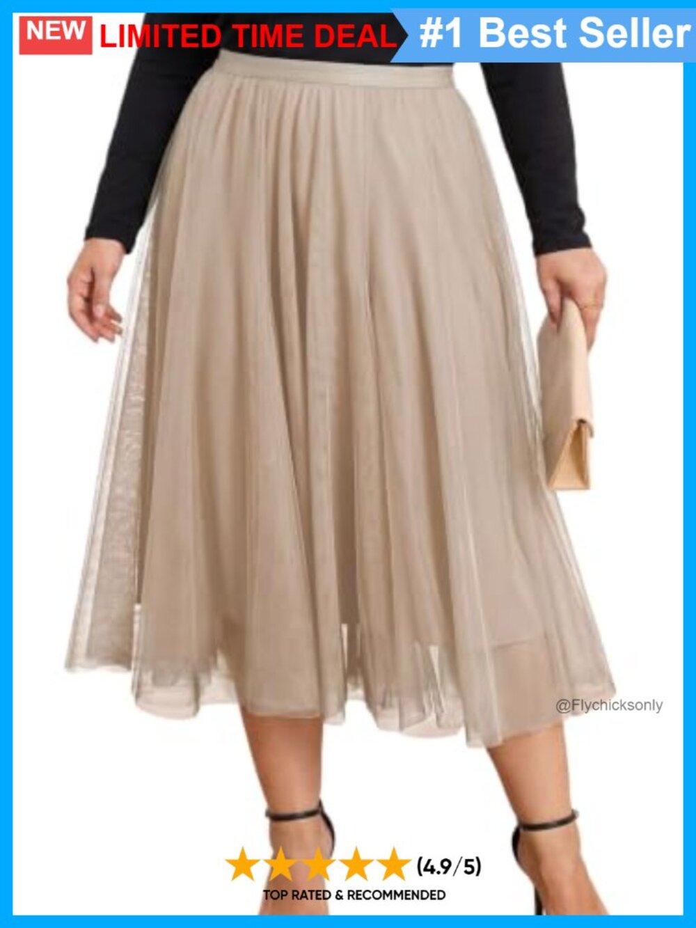 Plus Size Tulle Maxi Skirt A-Line Tiered High Waist Flowy